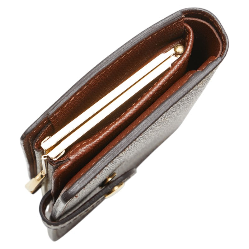 ルイ ヴィトン モノグラム ヴィエノワ 二つ折り財布 M61663 ブラウン PVC レザー レディース LOUIS VUITTON 【中古】