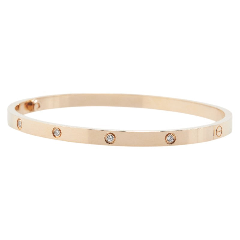カルティエ ラブブレスレットSM 10Pダイヤ ブレスレット K18PG ピンクゴールド レディース CARTIER 【中古】
