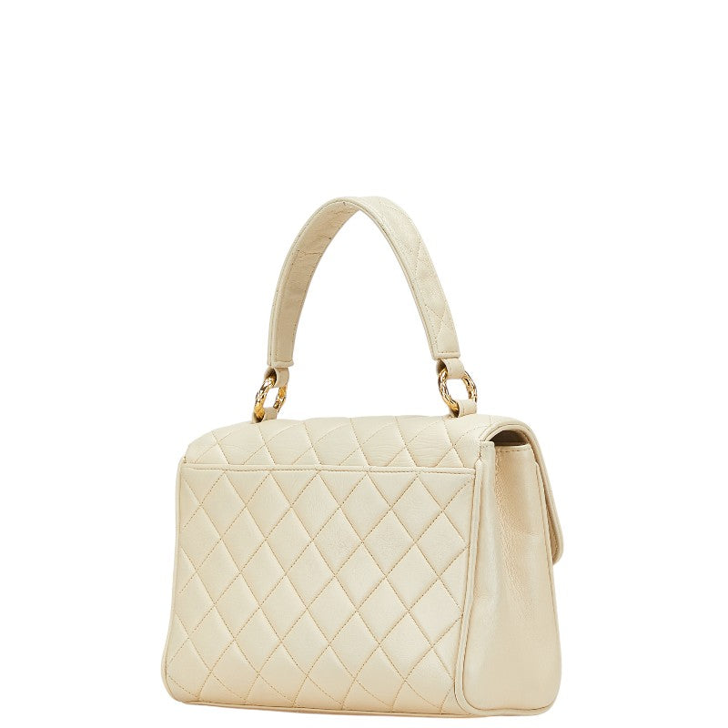 シャネル ココマーク マトラッセ ミニハンドバッグ ベージュ レザー レディース CHANEL 【中古】