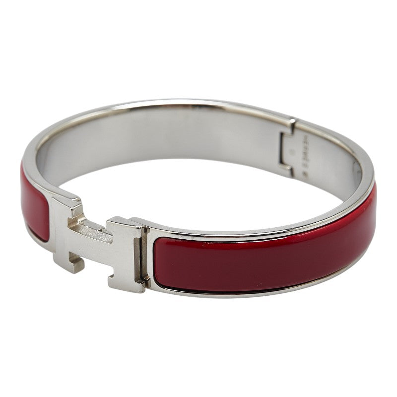 エルメス クリックH PM ブレスレット シルバー ボルドー メタル レディース HERMES 【中古】