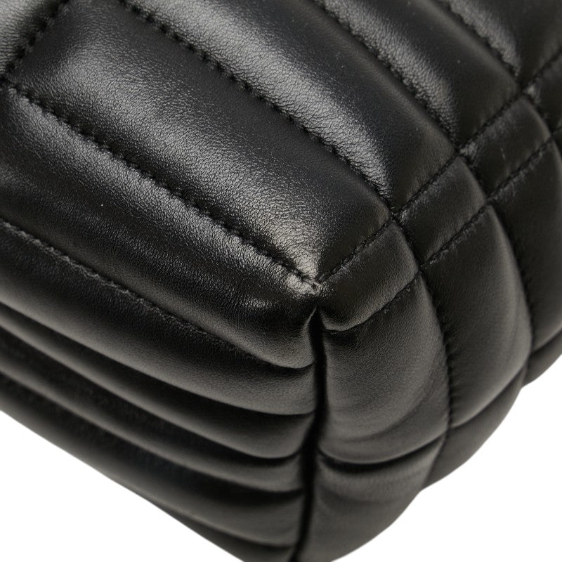 バーバリー TBロゴ チェーン ショルダーバッグ ブラック レザー レディース BURBERRY 【中古】