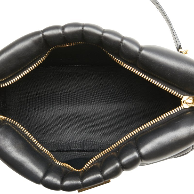 バーバリー TBロゴ チェーン ショルダーバッグ ブラック レザー レディース BURBERRY 【中古】