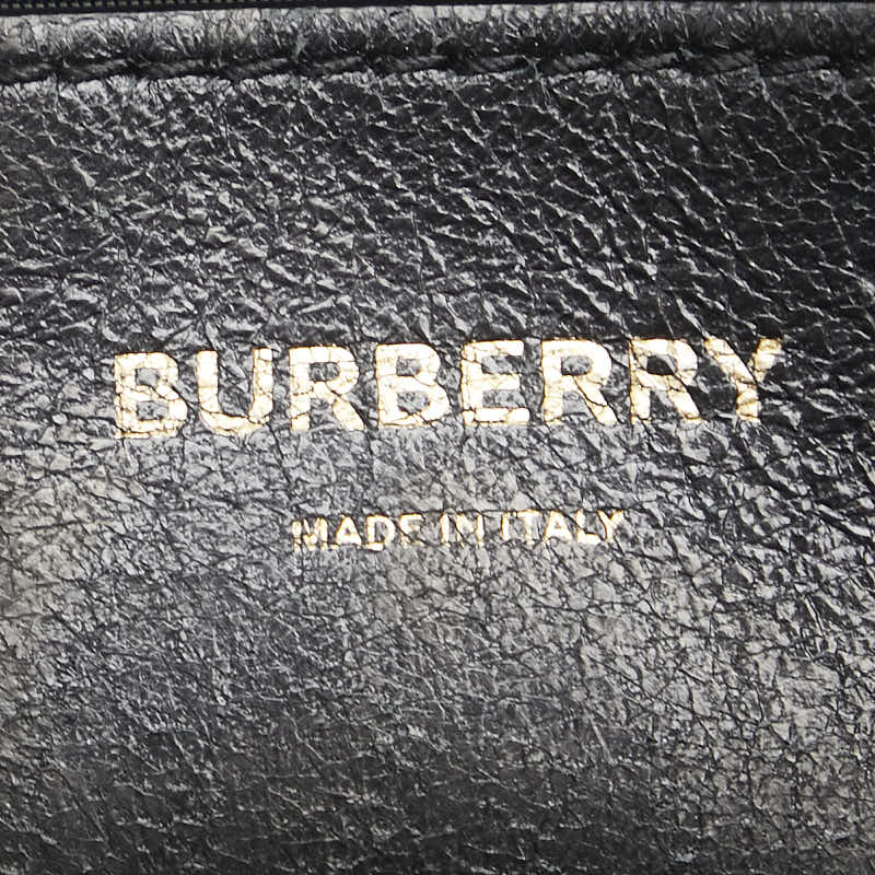 バーバリー TBロゴ チェーン ショルダーバッグ ブラック レザー レディース BURBERRY 【中古】