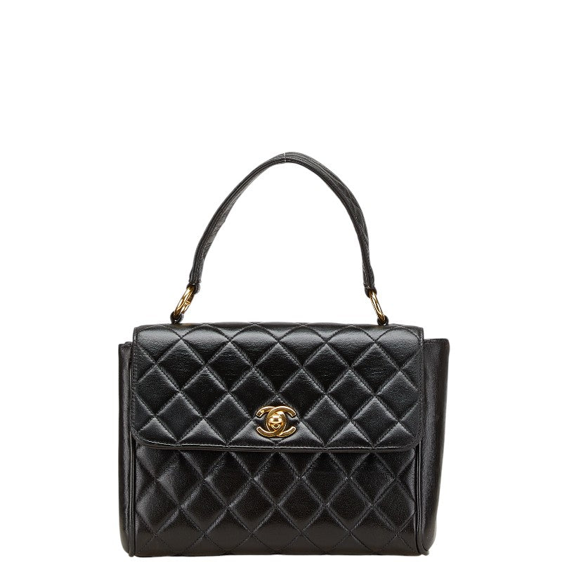 シャネル マトラッセ ココマーク ハンドバッグ ブラック ラムスキン レディース CHANEL 【中古】