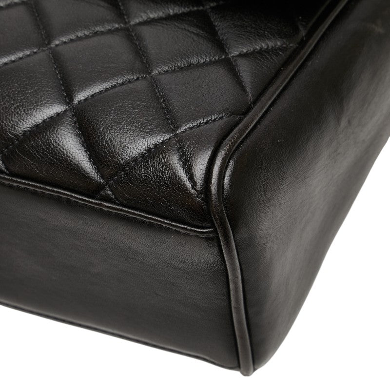 シャネル マトラッセ ココマーク ハンドバッグ ブラック ラムスキン レディース CHANEL 【中古】