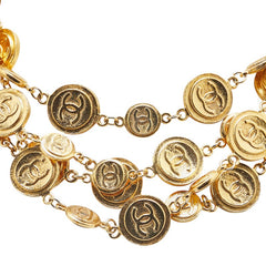 シャネル ココマーク ラウンド 4連 ネックレス ゴールド メッキ レディース CHANEL 【中古】