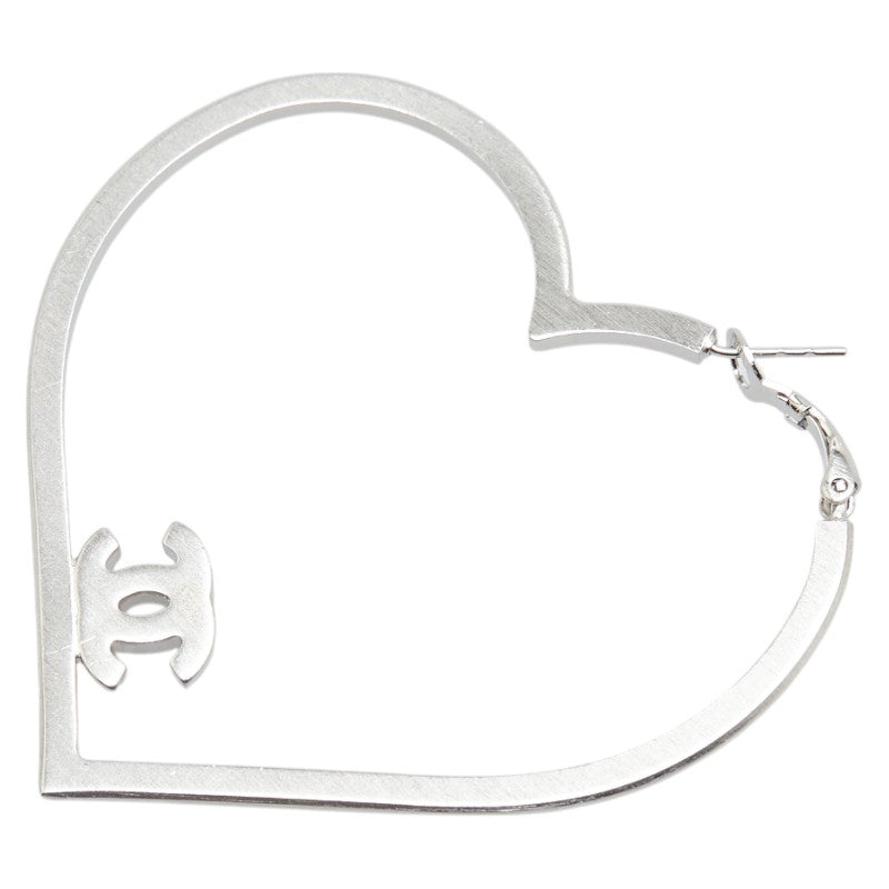 シャネル ココマーク ハート モチーフ ラインストーン ピアス シルバー メタル レディース CHANEL 【中古】