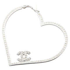 シャネル ココマーク ハート モチーフ ラインストーン ピアス シルバー メタル レディース CHANEL 【中古】