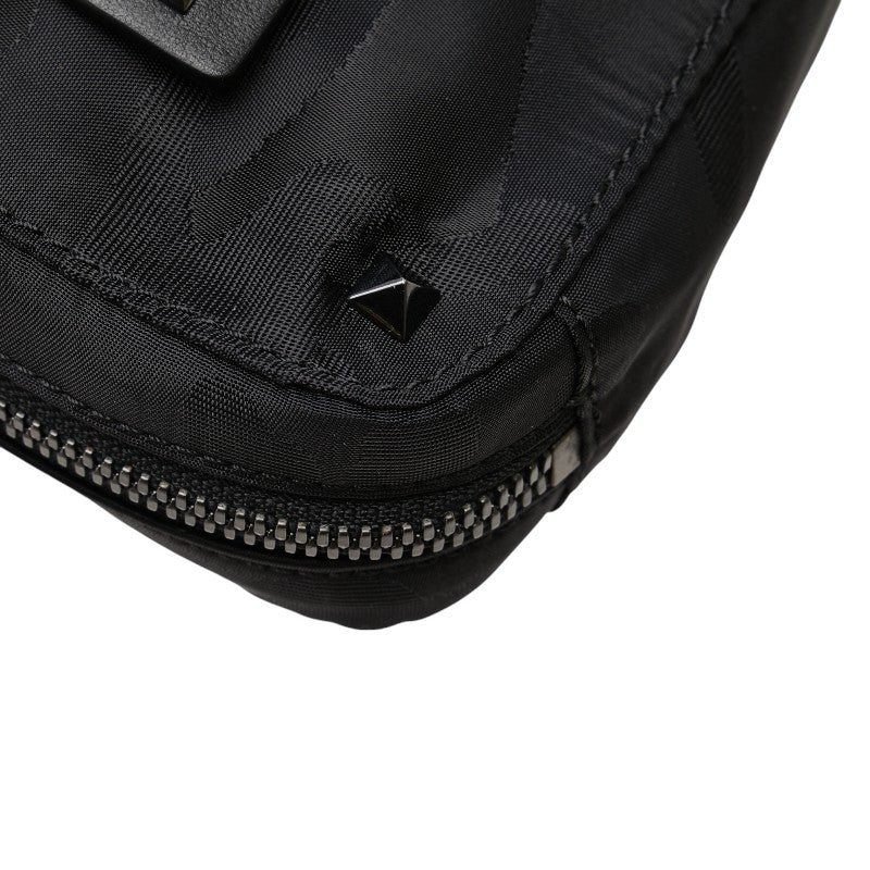ヴァレンティノ ロックスタッズ カモ柄 クラッチバッグ セカンドバッグ ブラック ナイロン メンズ VALENTINO 【中古】