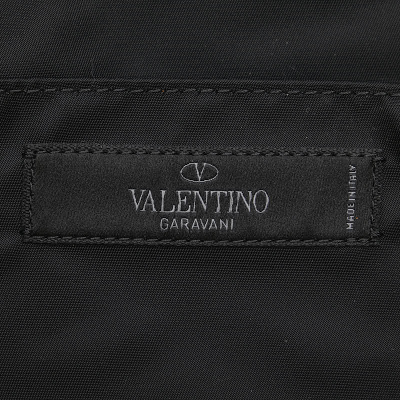 ヴァレンティノ ロックスタッズ カモ柄 クラッチバッグ セカンドバッグ ブラック ナイロン メンズ VALENTINO 【中古】