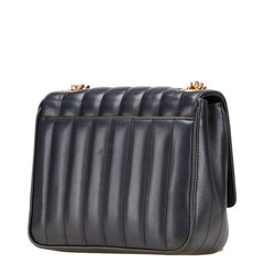 サンローラン ヴィッキー YSLロゴ 斜め掛け チェーン ショルダーバッグ ブラック レザー レディース SAINT LAURENT 【中古】