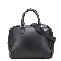 ロエベ アナグラム アマソナ75 ハンドバッグ ショルダーバッグ 2WAY ブラック レザー レディース LOEWE 【中古】