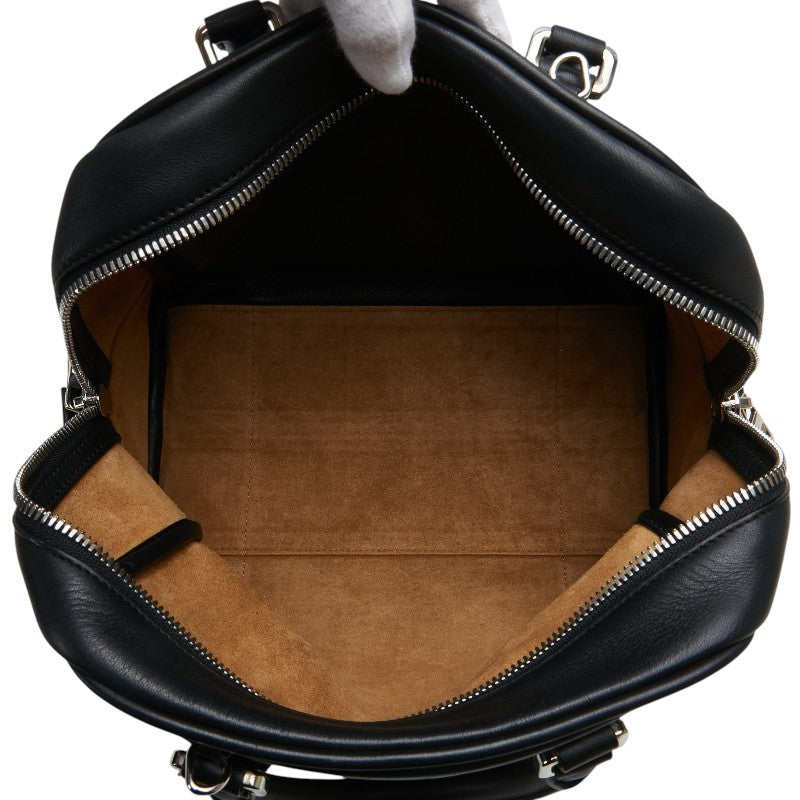 ロエベ アナグラム アマソナ75 ハンドバッグ ショルダーバッグ 2WAY ブラック レザー レディース LOEWE 【中古】