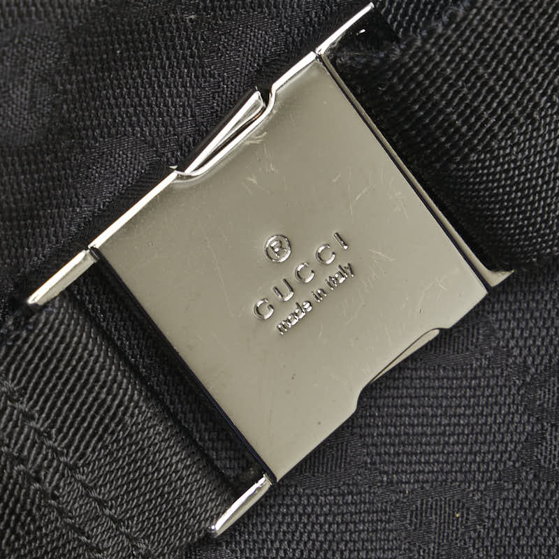 グッチ GGキャンバス ウエストバッグ ボディバッグ 28566 ブラック キャンバス レザー レディース GUCCI 【中古】