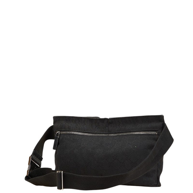 グッチ GGキャンバス ウエストバッグ ボディバッグ 28566 ブラック キャンバス レザー レディース GUCCI 【中古】