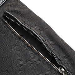 グッチ GGキャンバス ウエストバッグ ボディバッグ 28566 ブラック キャンバス レザー レディース GUCCI 【中古】