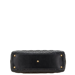 ディオール カナージュ レディディオール ラージ ハンドバッグ ショルダーバッグ 2WAY ブラック ラムスキン レディース Dior 【中古】