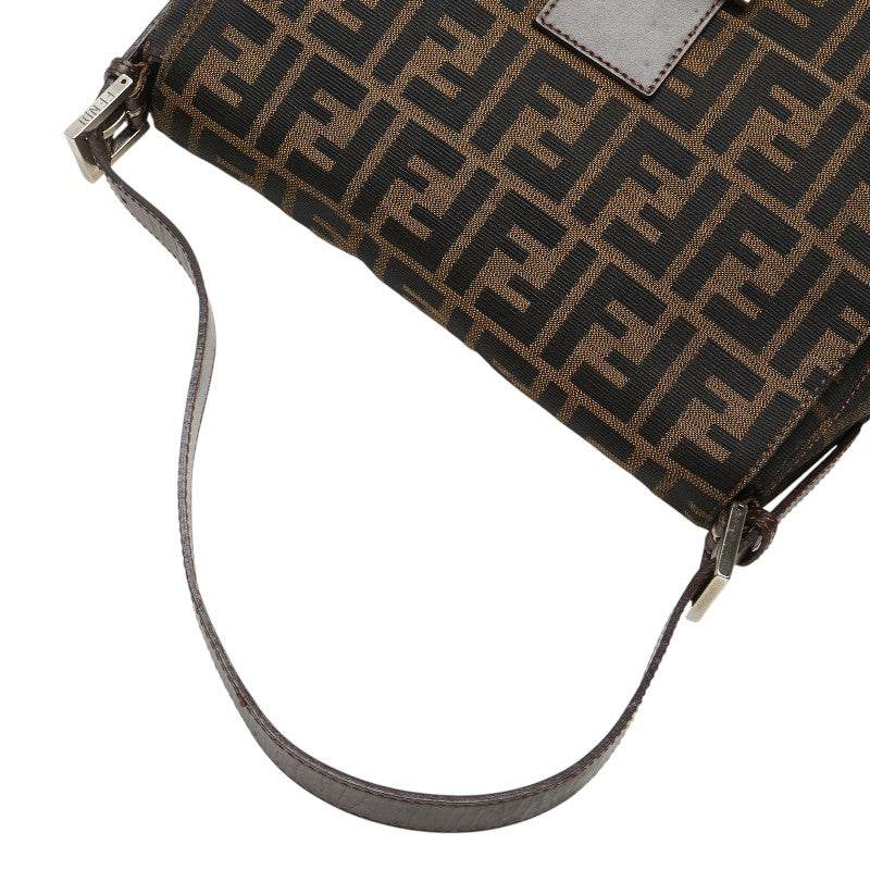 フェンディ ズッカ マンマバケット ハンドバッグ ブラウン キャンバス レザー レディース FENDI 【中古】