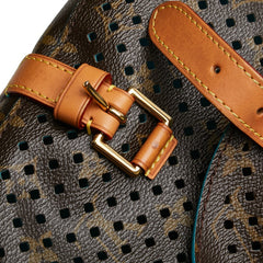 ルイ ヴィトン モノグラム ペルフォレ フローレ ソミュール30 斜め掛け ショルダーバッグ M93998 ブラウン テュルコワーズ ターコイズ PVC レザー レディース LOUIS VUITTON 【中古】