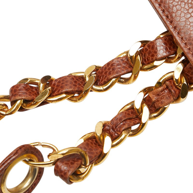 シャネル ココマーク チェーン トートバッグ ショルダーバッグ ブラウン キャビアスキン レディース CHANEL 【中古】