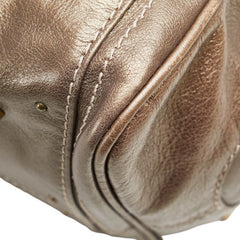 クロエ パディントン ハンドバッグ ゴールド ブラウン レザー レディース Chloe 【中古】