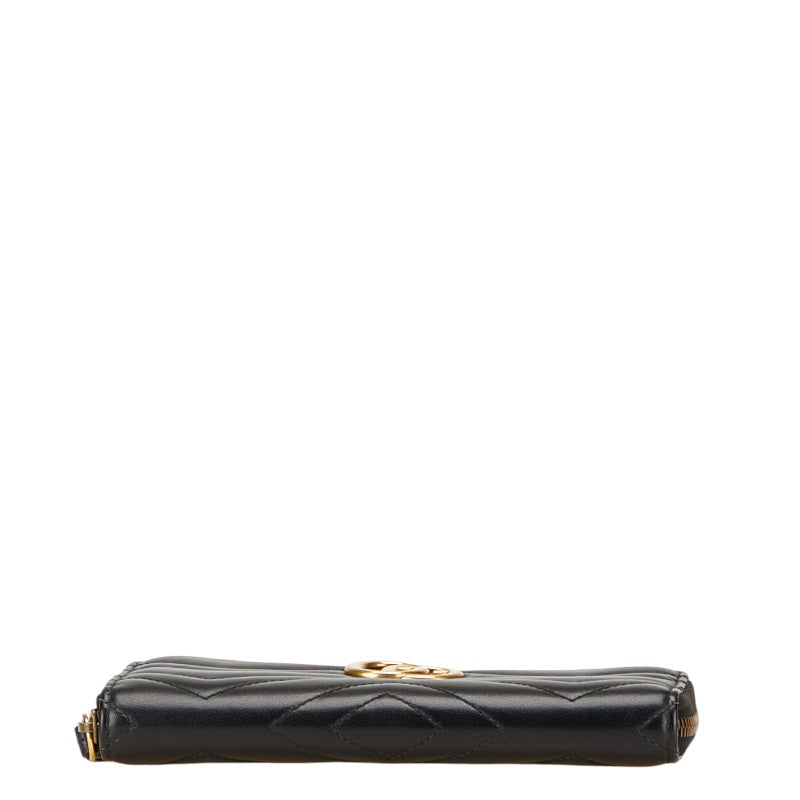 グッチ GGマーモント 長財布 ラウンドファスナー 443123 ブラック レザー レディース GUCCI 【中古】