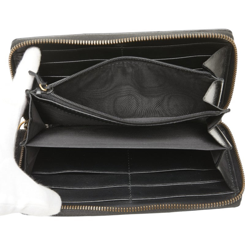 グッチ GGマーモント 長財布 ラウンドファスナー 443123 ブラック レザー レディース GUCCI 【中古】