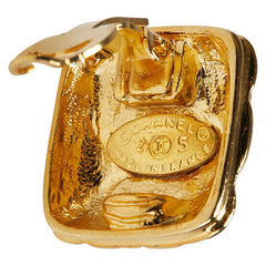 シャネル マトラッセ ココマーク スクエア イヤリング ゴールド メッキ レディース CHANEL 【中古】