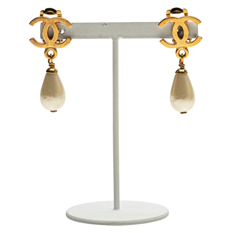 シャネル ヴィンテージ ココマーク イヤリング ゴールド メッキ フェイクパール レディース CHANEL 【中古】