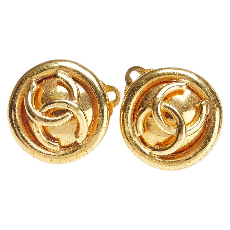 シャネル ヴィンテージ ココマーク ラウンド イヤリング ゴールド メッキ レディース CHANEL 【中古】