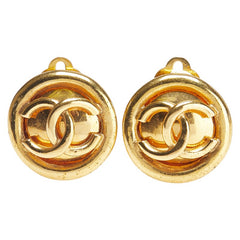 シャネル ヴィンテージ ココマーク ラウンド イヤリング ゴールド メッキ レディース CHANEL 【中古】