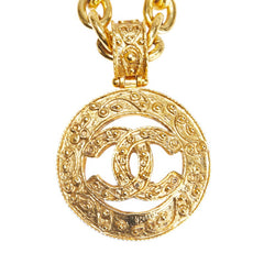 シャネル ヴィンテージ ココマーク ラウンド サークル ネックレス ゴールド メッキ レディース CHANEL 【中古】