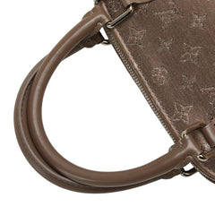 ルイ ヴィトン モノグラム サテン リトルアルマ ハンドバッグ M92147 ベージュ ブラウン サテン レザー レディース LOUIS VUITTON 【中古】