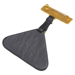 シャネル トライアングル ロゴ ブローチ ゴールド ブラック メッキ レザー レディース CHANEL 【中古】