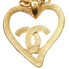 シャネル ヴィンテージ ココマーク ハート モチーフ チェーン ペンダントネックレス ゴールド メッキ レディース CHANEL 【中古】