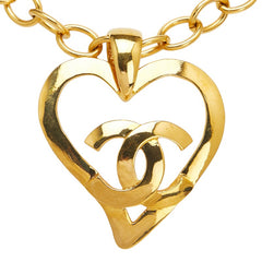 シャネル ヴィンテージ ココマーク ハート モチーフ チェーン ペンダントネックレス ゴールド メッキ レディース CHANEL 【中古】