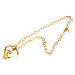 シャネル ヴィンテージ ココマーク ハート モチーフ チェーン ペンダントネックレス ゴールド メッキ レディース CHANEL 【中古】