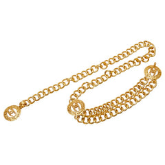 シャネル ヴィンテージ ココマーク ラウンド チェーン ベルト ゴールド メッキ レディース CHANEL 【中古】