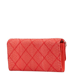 シャネル ココマーク ウルトラステッチ パイソン チェーン ワンショルダーバッグ レッド シルバー レザー レディース CHANEL 【中古】