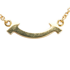 ティファニー K18YG イエローゴールド ダイヤモンド Tスマイル ペンダントネックレス レディース TIFFANY&Co. 【中古】