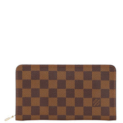 ルイ ヴィトン ダミエ ポルト モネ ジップ 長財布 ラウンドファスナー N61728 ブラウン PVC レディース LOUIS VUITTON 【中古】