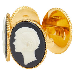 シャネル カメオ バングル ゴールド ブラック ホワイト メッキ レディース CHANEL 【中古】