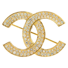 シャネル ヴィンテージ ココマーク ラインストーン ブローチ ゴールド メッキ レディース CHANEL 【中古】