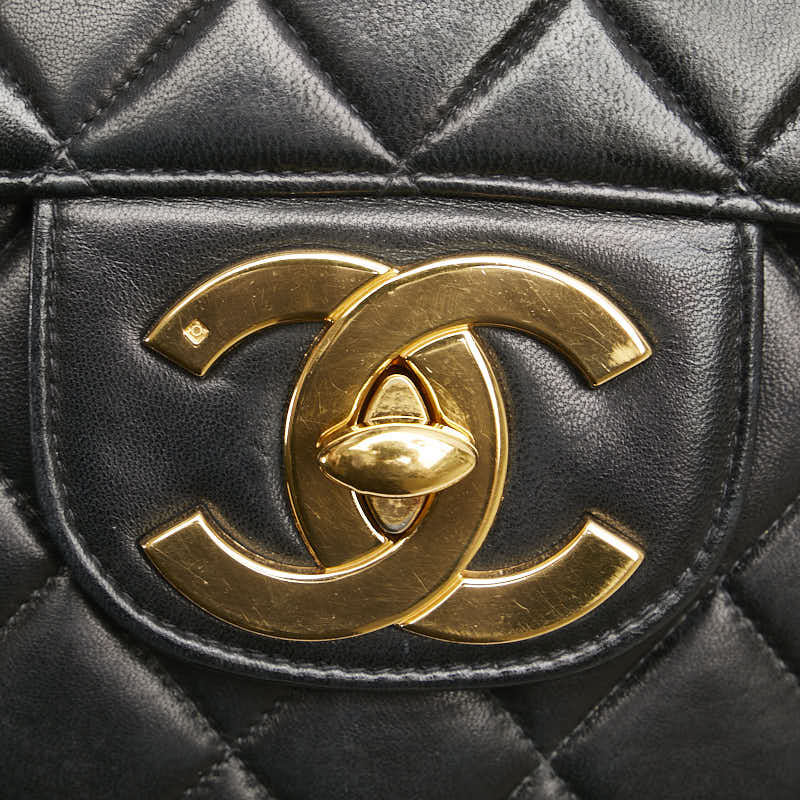 シャネル マトラッセ30 ココマーク チェーン ショルダーバッグ ハンドバッグ ブラック ラムスキン レディース CHANEL 【中古】