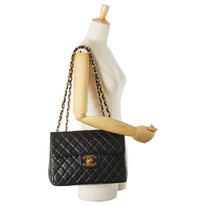 シャネル マトラッセ30 ココマーク チェーン ショルダーバッグ ハンドバッグ ブラック ラムスキン レディース CHANEL 【中古】