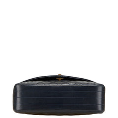 シャネル マトラッセ ココマーク チェーン ショルダーバッグ ネイビー ラムスキン レディース CHANEL 【中古】