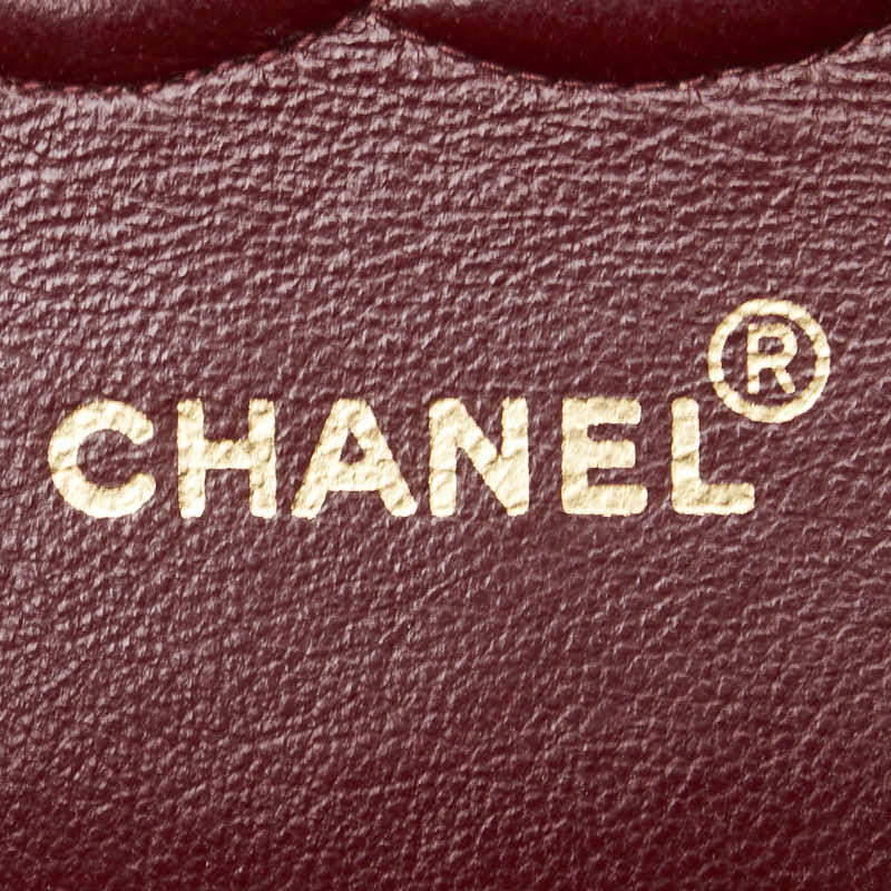 シャネル マトラッセ ココマーク Wフラップ チェーン ショルダーバッグ ハンドバッグ ブラック ラムスキン レディース CHANEL 【中古】