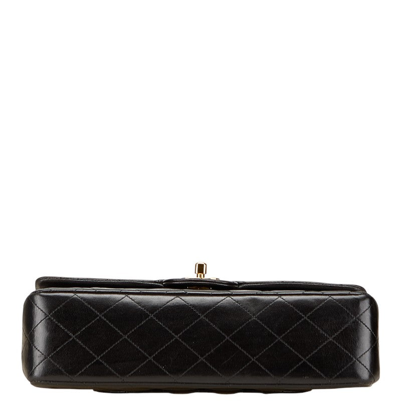 シャネル マトラッセ ココマーク Wフラップ チェーン ショルダーバッグ ハンドバッグ ブラック ラムスキン レディース CHANEL 【中古】