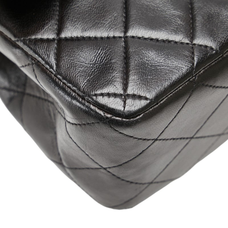 シャネル マトラッセ ココマーク Wフラップ チェーン ショルダーバッグ ハンドバッグ ブラック ラムスキン レディース CHANEL 【中古】