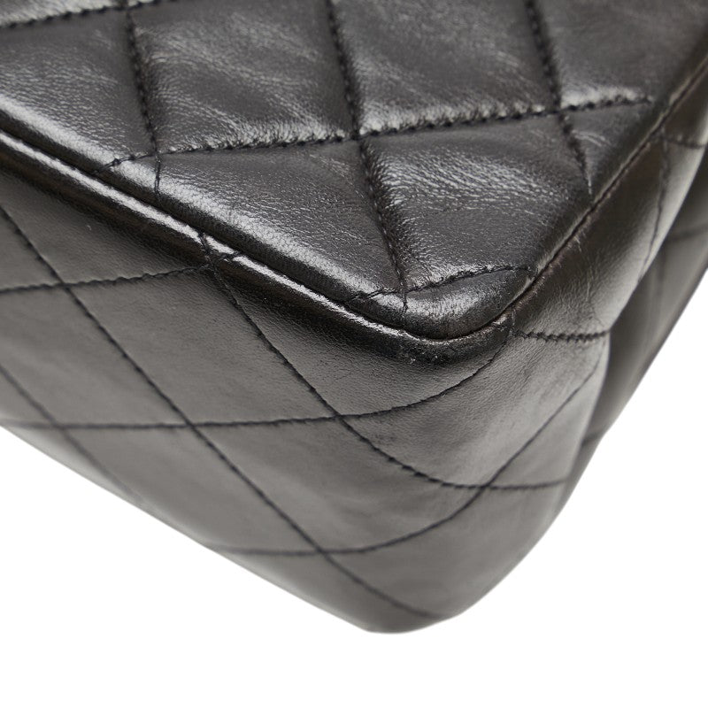 シャネル マトラッセ ココマーク Wフラップ チェーン ショルダーバッグ ハンドバッグ ブラック ラムスキン レディース CHANEL 【中古】